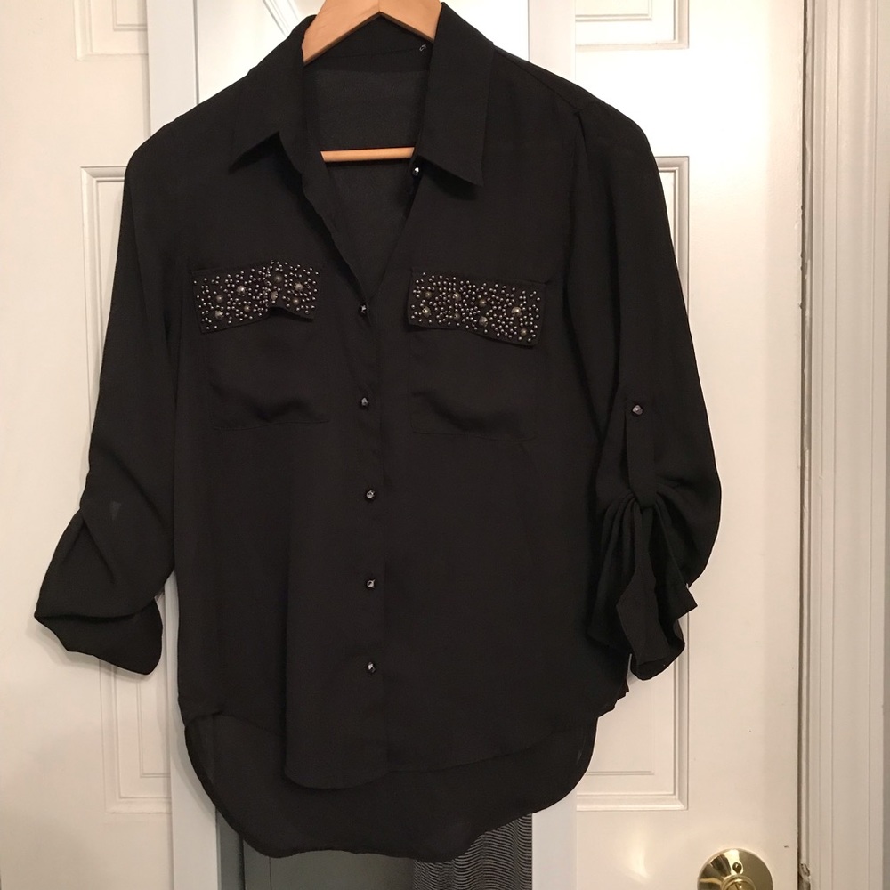 Black Chiffon Blouse